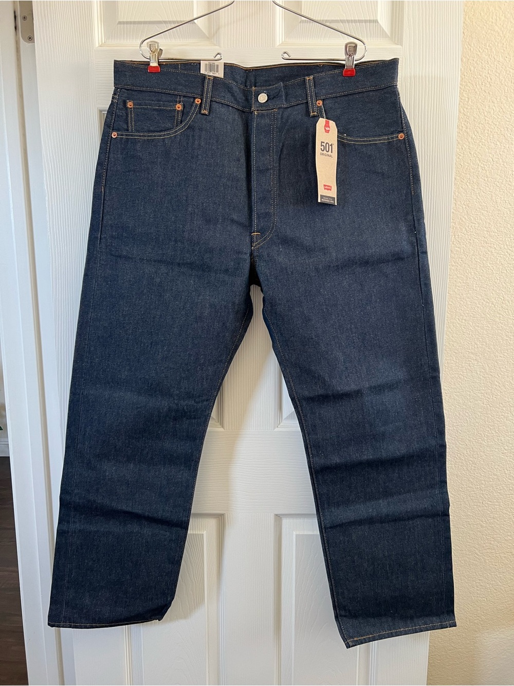 Levi's Men’s Straight Jeans in Dark Blue Denim